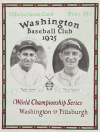 1925 World Series Program